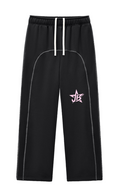 Black Contrast-Stitch Joggers