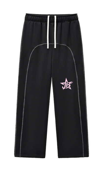 Black Contrast-Stitch Joggers